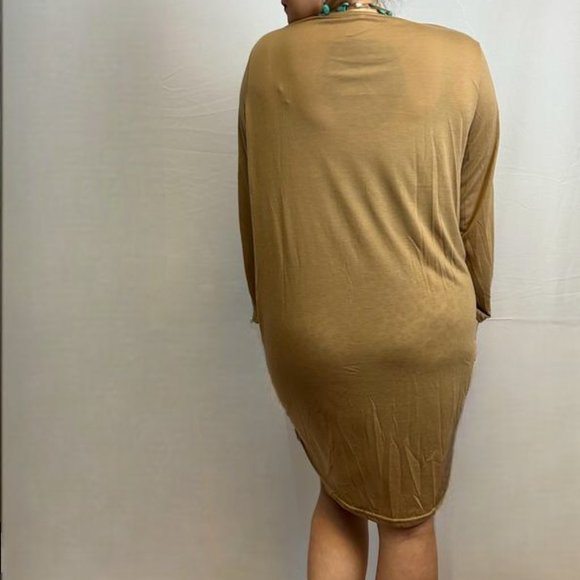 Tan Shirt Dress - Picture 2 of 3